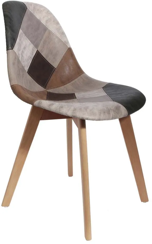 Chaise Patchwork en Polyuréthane - Lot de 4 Chaises Design Nordique - 8