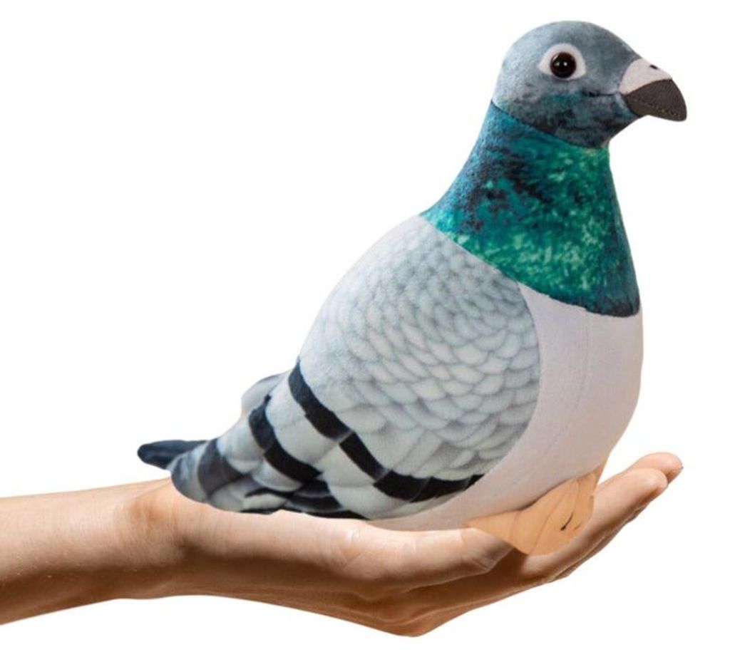 Mascotte en peluche pigeon à crête grise 20 cm Image du produit 