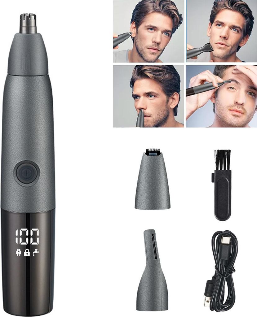 OKWISH Barttrimmer, Nasentrimmer,Elektrischer Trimmer, Multifunktionaler Trimmer, Augenbrauentrimmer,Elektrischer Nasen- und Ohrhaartrimmer für M...