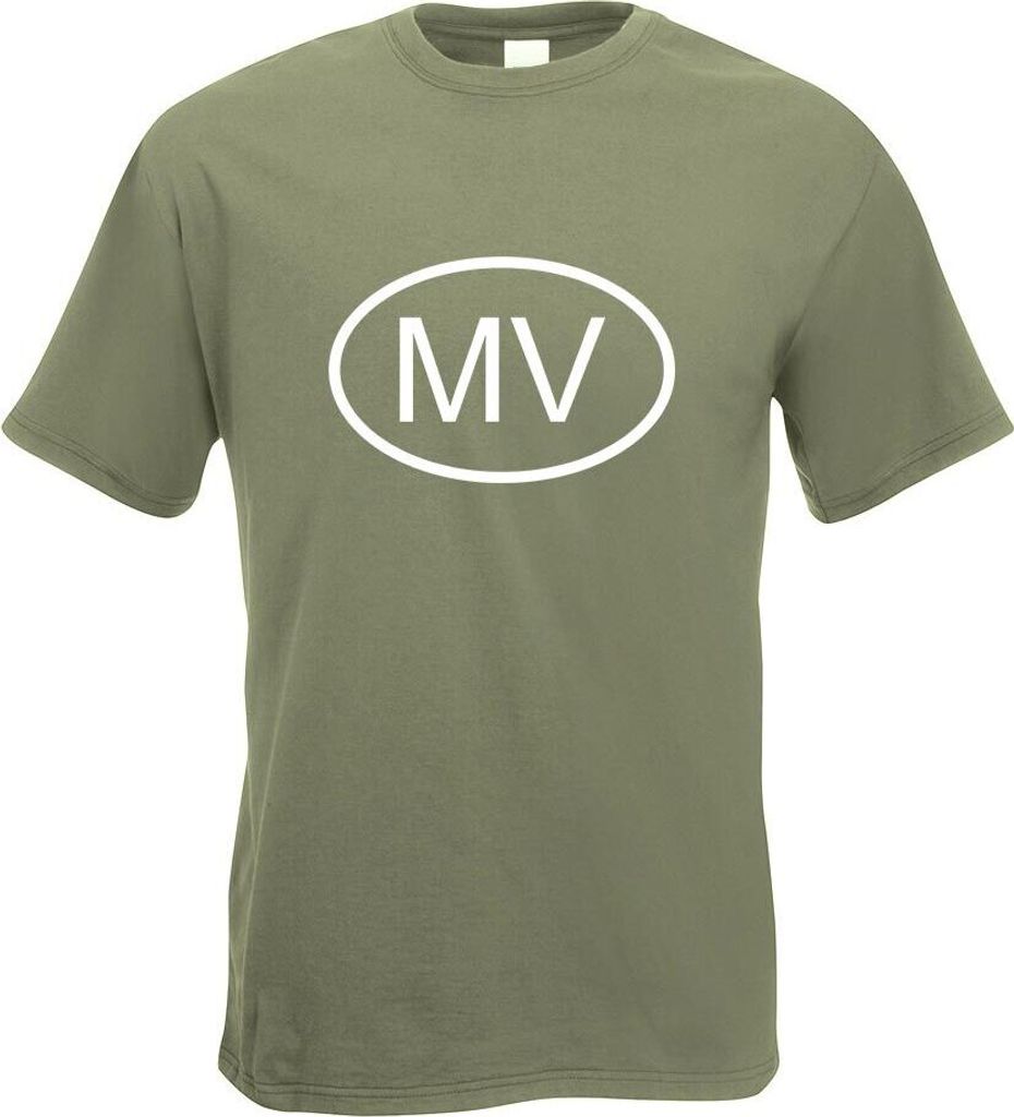 Kiwistar - T-Shirt - Olive - Malediven MV Motiv Bedruckt Funshirt Design Print - mit Motiv Bedruckt - Funshirt Design - Sport - Freizeit - Herren - XL