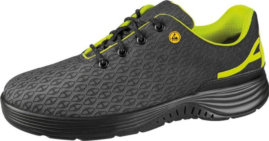 Abeba Sicherheitsschuhe x-light S3 Halbschuh schwarz/neongelb CE ESD SRC