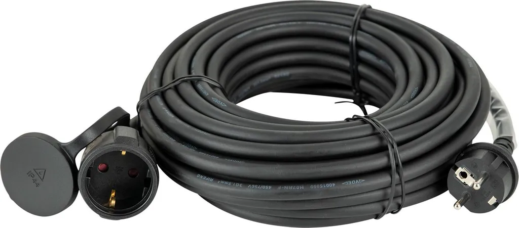 Câble prolongateur 15m H07RN-F 3G1.5 DAP avec fiches Schuko noires