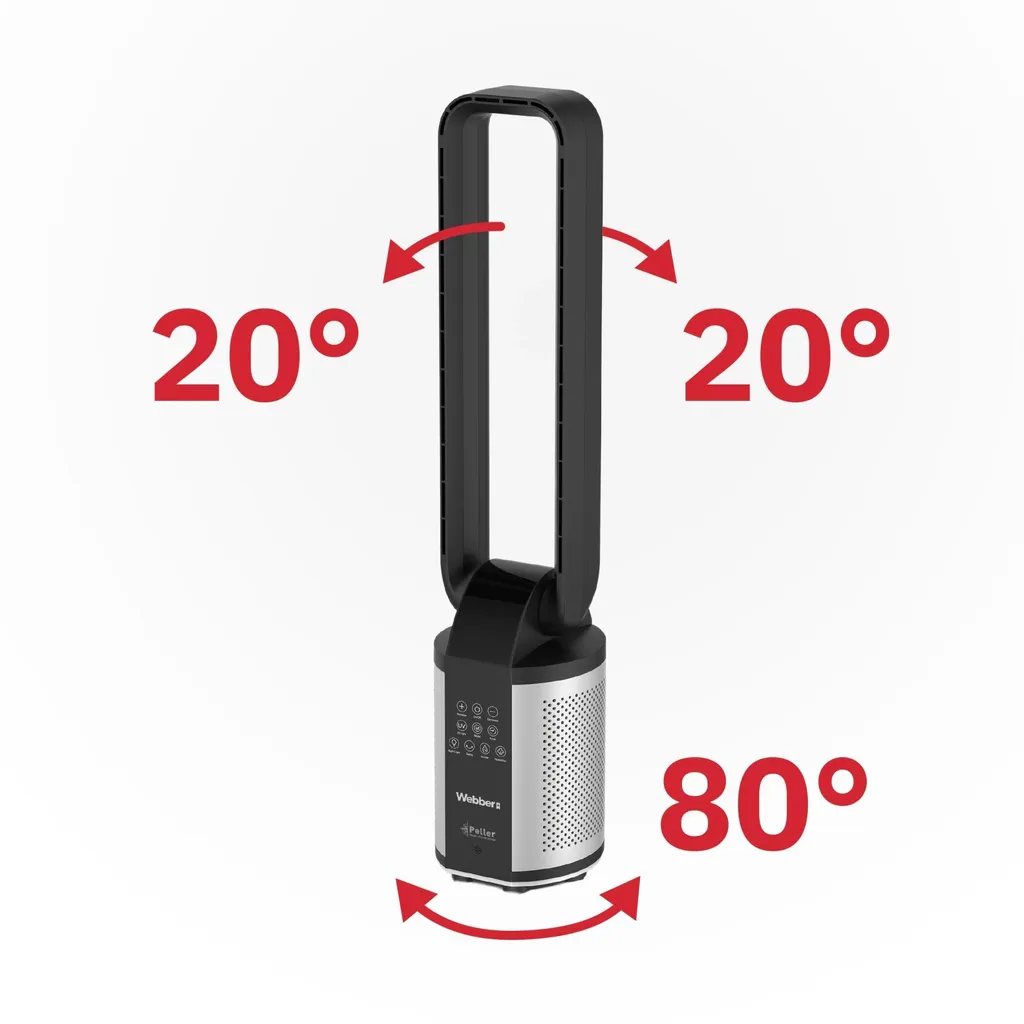 Ventilateur sur pied Webber WB1820 40W avec oscillation automatique - 5