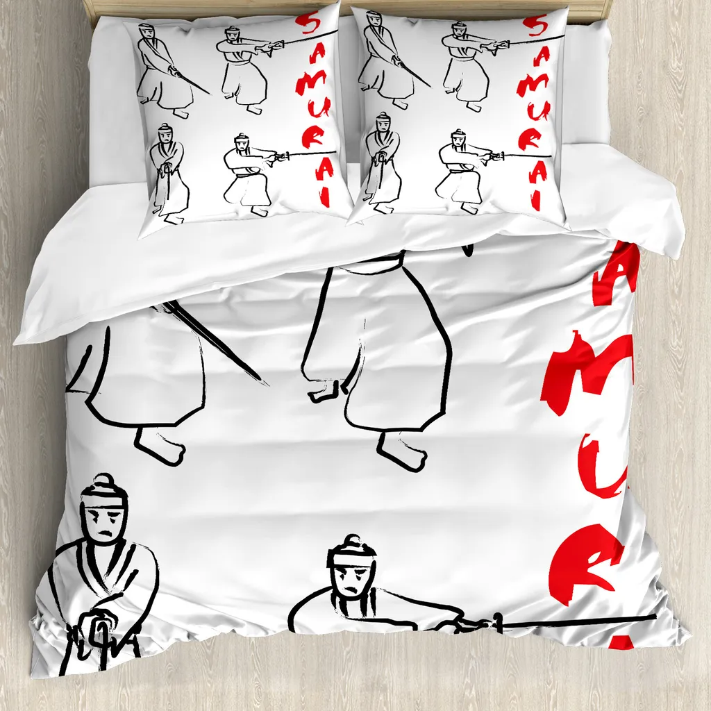 Set Biancheria Da Letto Samurai Homewish - Copripiumino Giapponese Con