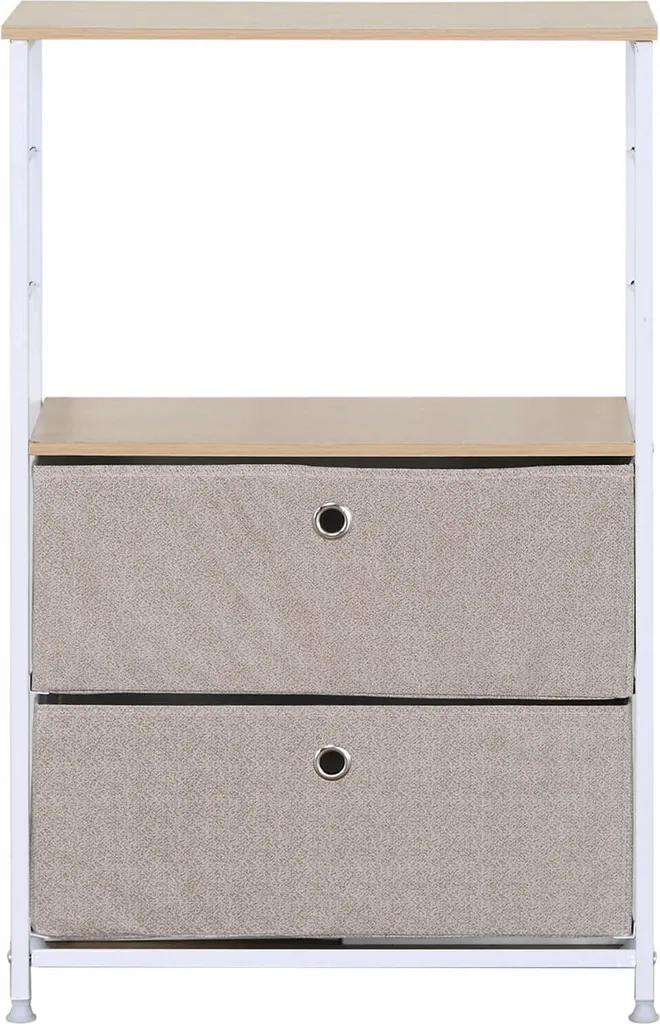 Meuble de rangement polyvalent avec tiroirs en tissu et cadre en métal