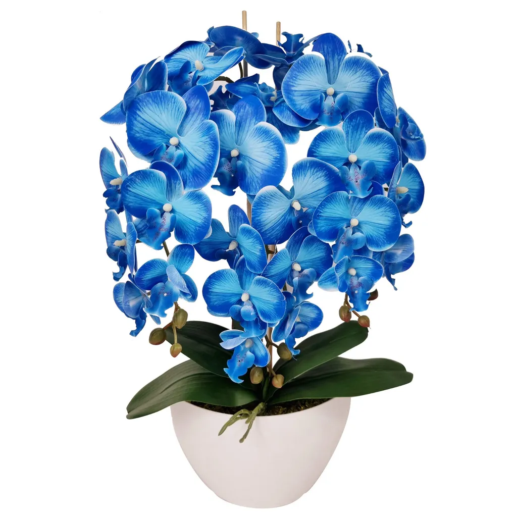 Fleur artificielle orchidée en pot blanc pour décoration d'intérieur Damich
