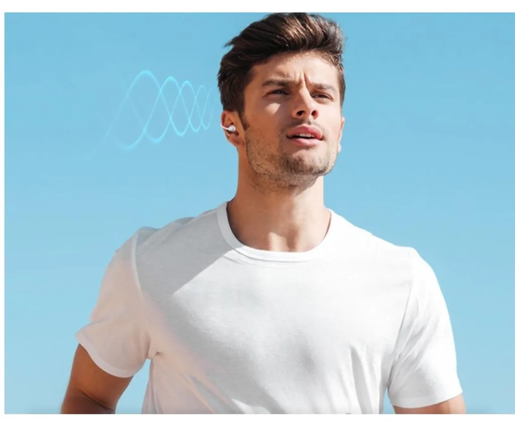 INF Écouteurs Bluetooth Open-Ear Clip 5.4 Blanc avec Driver en Titane
