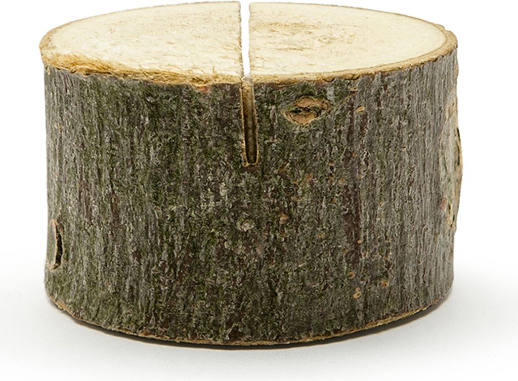 Tischkartenhalter aus Holz 3x2cm Baumscheiben 6er Set natur