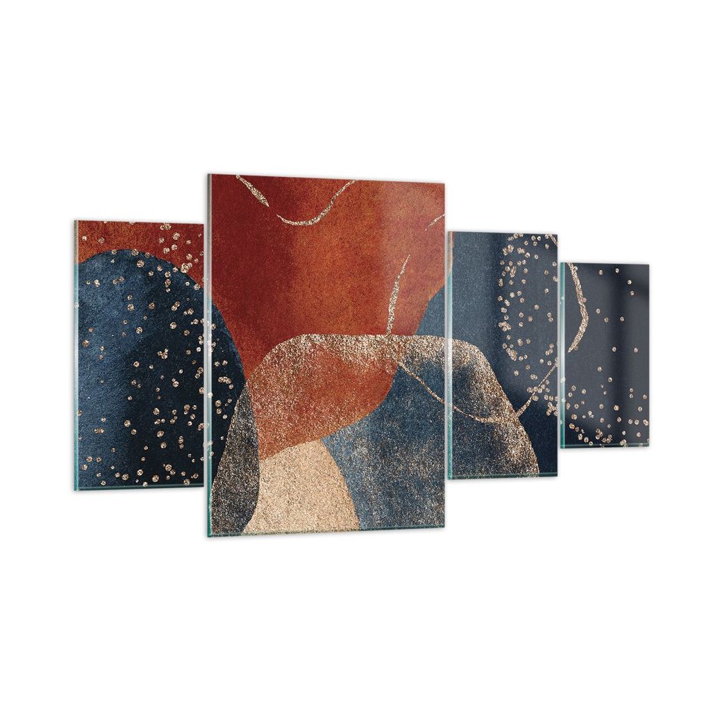 Bilder auf glas - 4 Teile - Die Farben Formen Geometrie - 160x90cm - Glasbilder - Wandbilder - Bilder - Wanddekoration aus Glas - Glas Bilder - Wan...