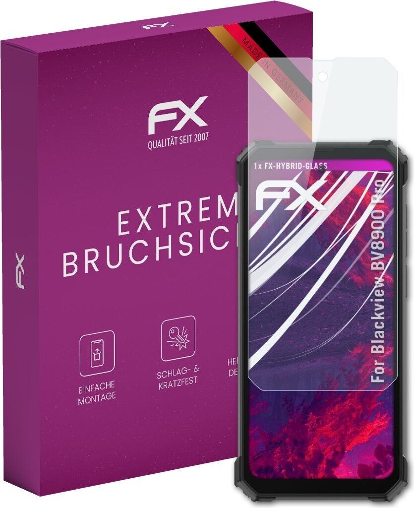 atFoliX FX-Hybrid-Glass Displayfolie kompatibel mit Blackview BV8900 Pro Glasfolie