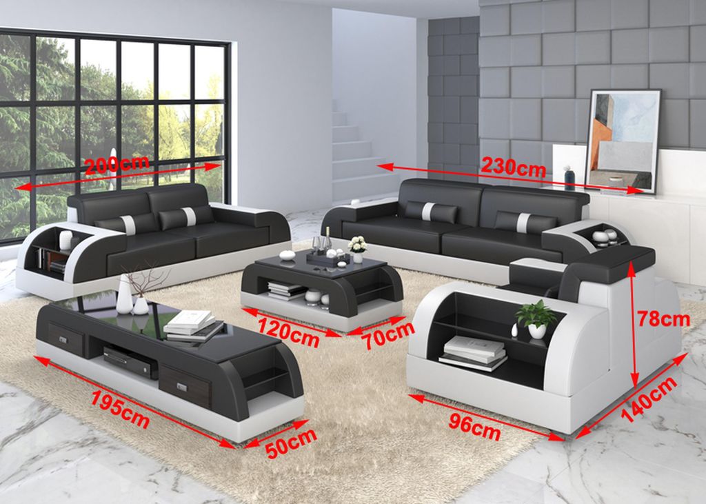 Sofagarnitur Polster 321 Sitzer Set Design Sofas Couchen Leder Modern Sofa Neu