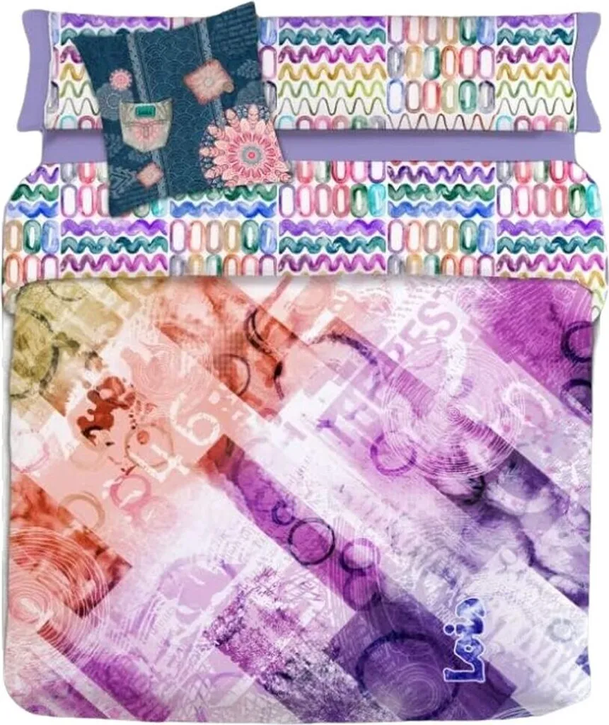 Housse de couette violette 150x230 cm Lois pour lit simple 3 pièces