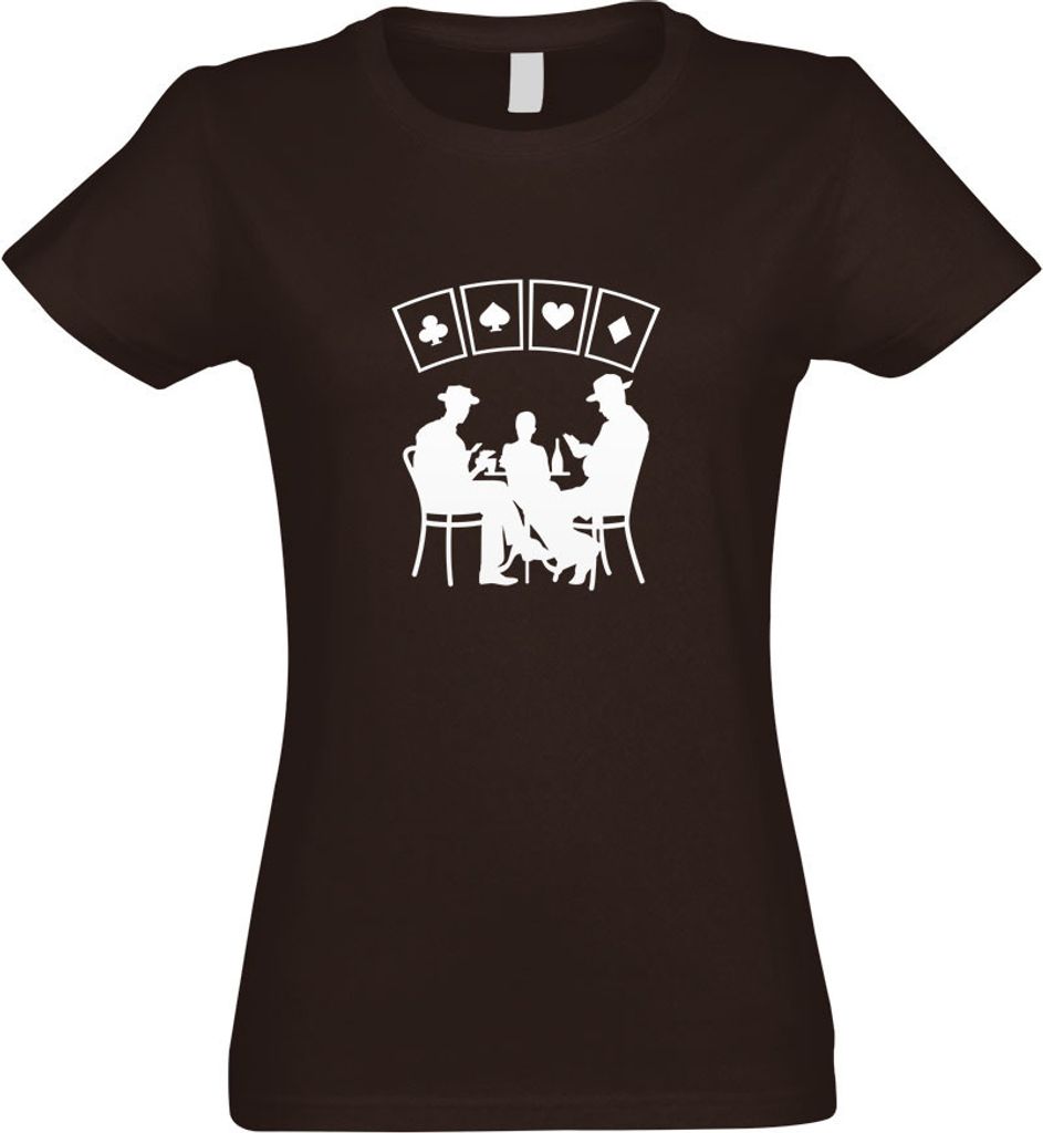 Kiwistar - T-Shirt tailliert - Damen - Chocolate - Kartenspiel Pokern - mit Motiv Bedruckt - Funshirt Design - Sport - Freizeit - Damen - S