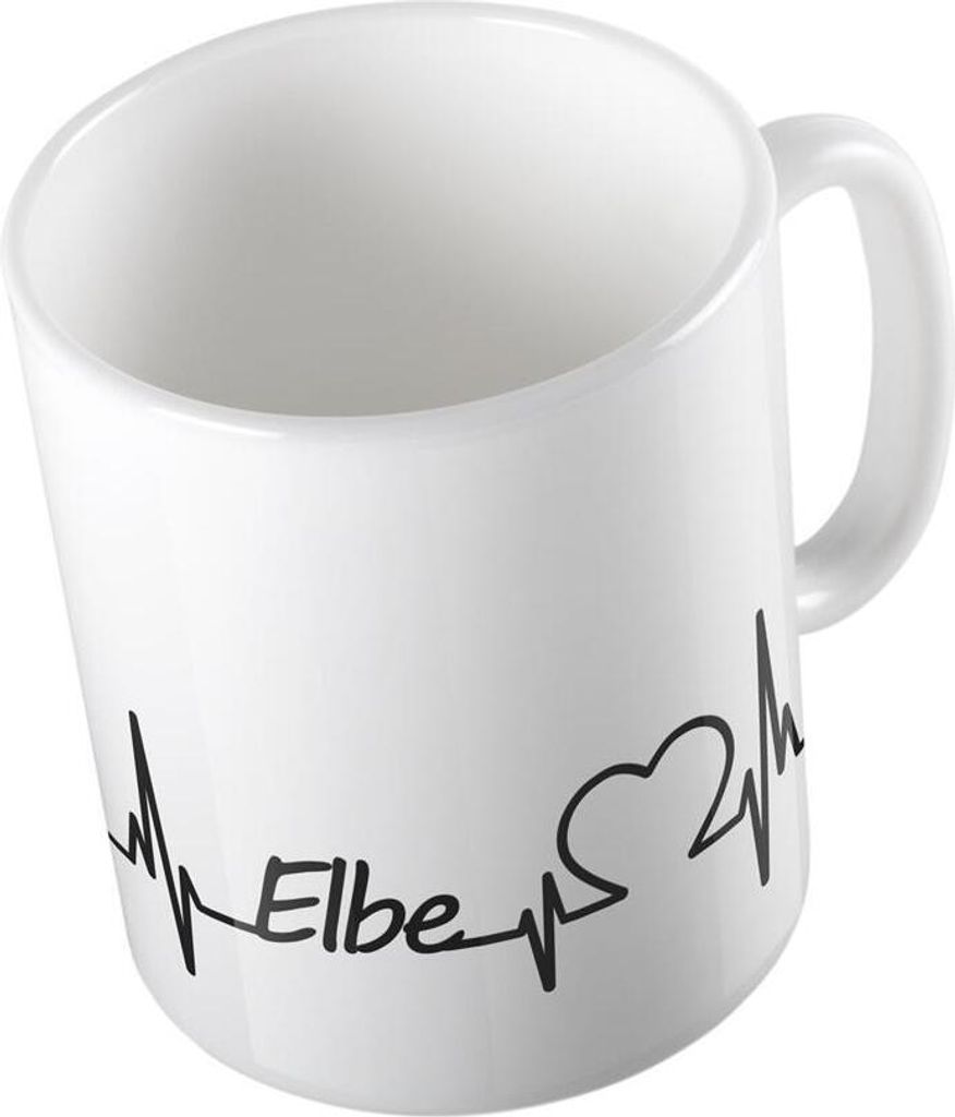 Huuraa Kaffeetasse Elbe Geschenk Tasse Weiß 330ml Elbe Präsent