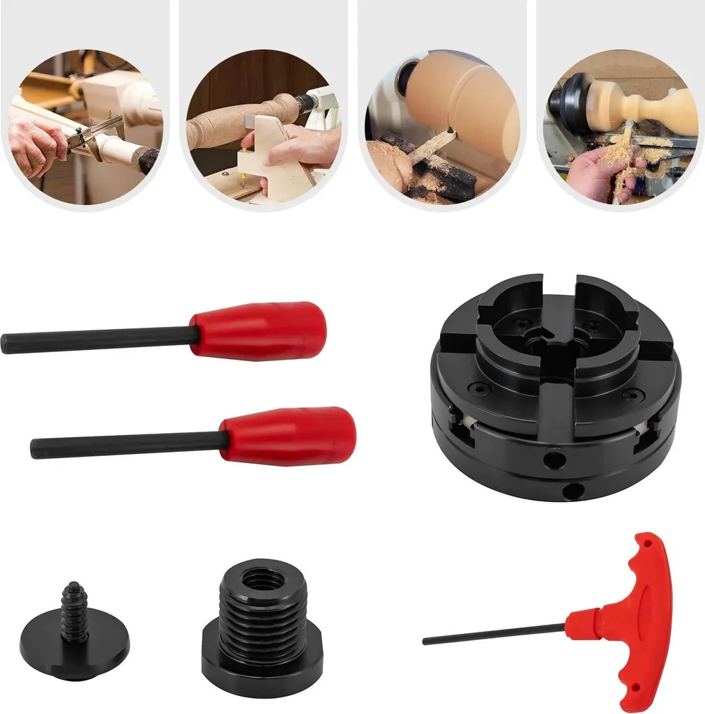 Mandrin pour Tour à Bois Polyvalent M33/M18 - Kit 4 Mors Auto-centrant