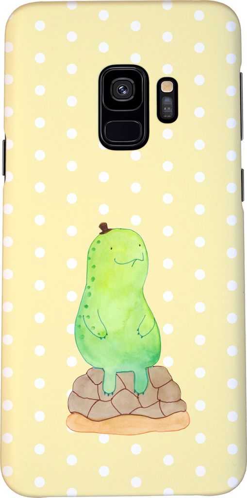 Mr. & Mrs. Panda Samsung Galaxy S9 Handyhülle Schildkröte Pause - Gelb Pastell - Geschenk, Smartphone Hülle, sitzen, Panzer, Handy Schutzhülle,...