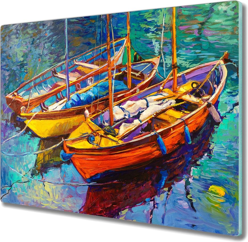 Coloray Schneidebrett Herdabdeckplatte 60x52 cm Kochplattenabdeckung Hackbrett Küchenbrett - See Meerwasser