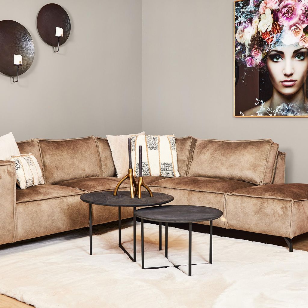 Starfurn - Arlington Schwarzer Couchtisch - 70 cm - 2er-Set