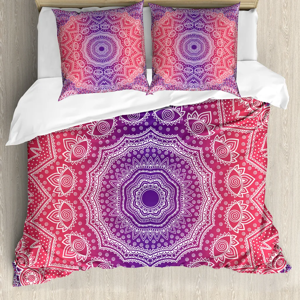 Set Letto ABAKUHAUS Viola e Rosa 200x200 Antiallergico Myriad Realms