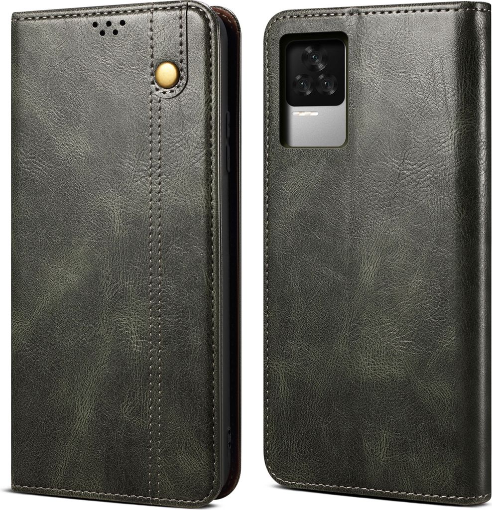 Redmi K50 Pro Hülle, Leder Flip Brieftasche Schutzhülle mit Standfunktion für Xiaomi Redmi K50 Pro Grün