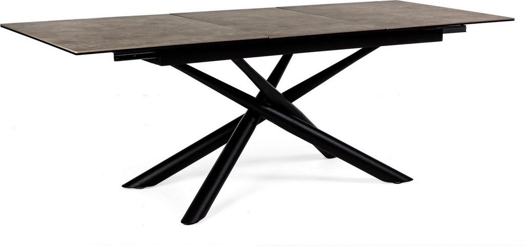 Ausziehtisch Seyfert 160-220 x 76 x 90 cm Stahl und Keramik