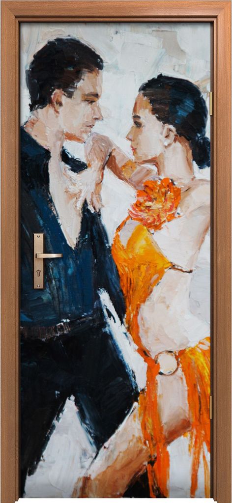Türposter 80x200 cm Türaufkleber Türtapete Türfolie Klebefolie Digitale Malerei der Tangotänzer
