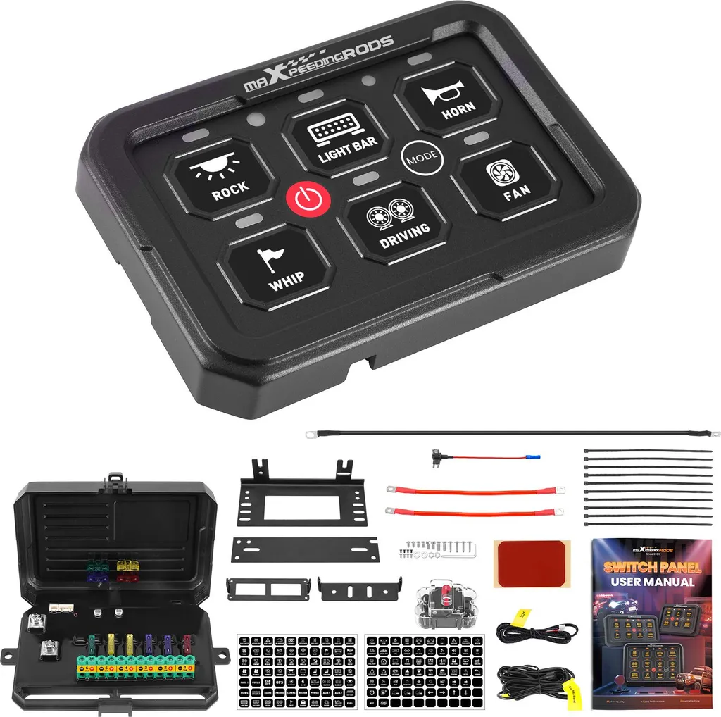 Boîtier d'interrupteurs tactiles 6 switchs 12V pour bateau et auto