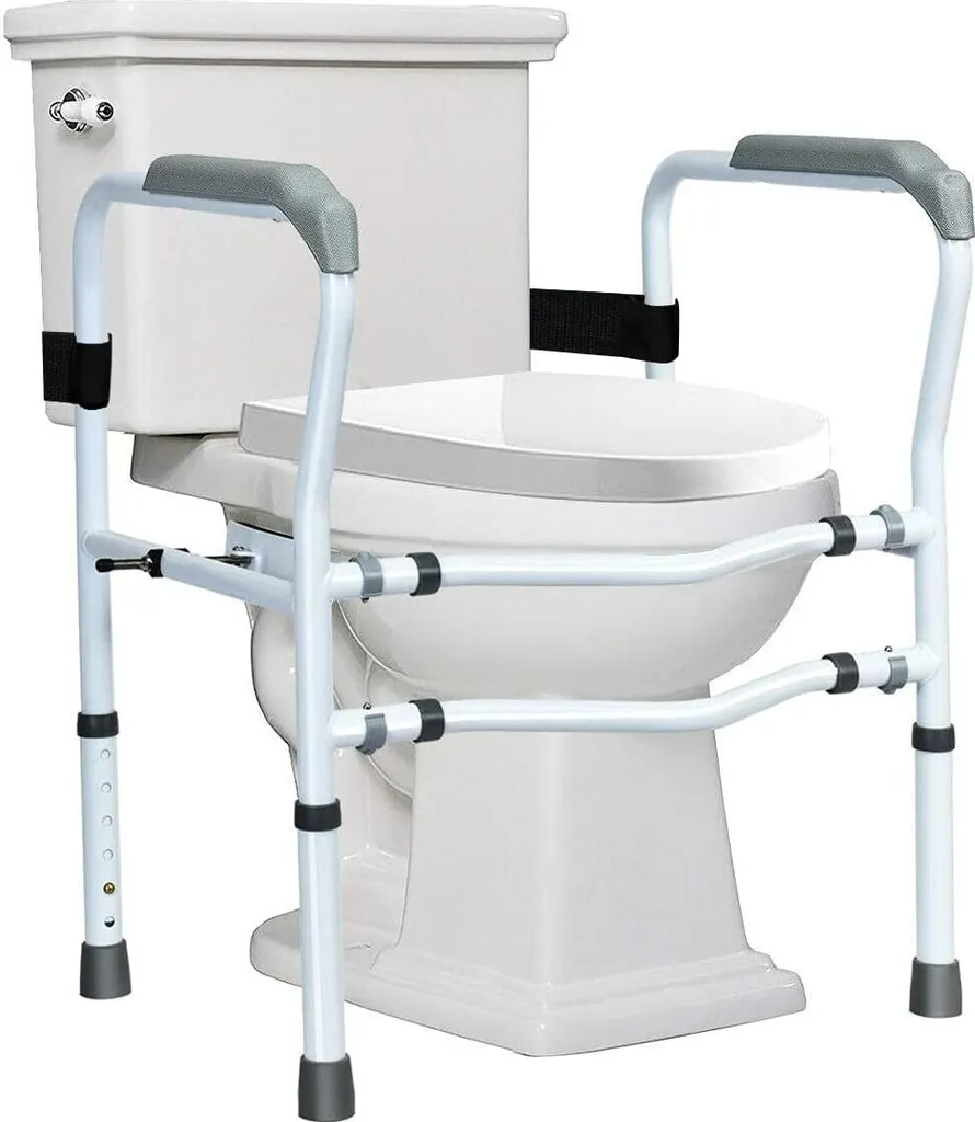 COSTWAY Relève-personne WC Réglable avec Accoudoirs pour Seniors 136kg