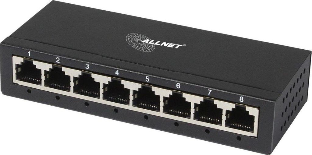 ALLNET Switch unmanaged Layer2 8 Port- 8x 1GbE- Lüfterlos- ALL-SG8008 - Switch - 16 Gbps