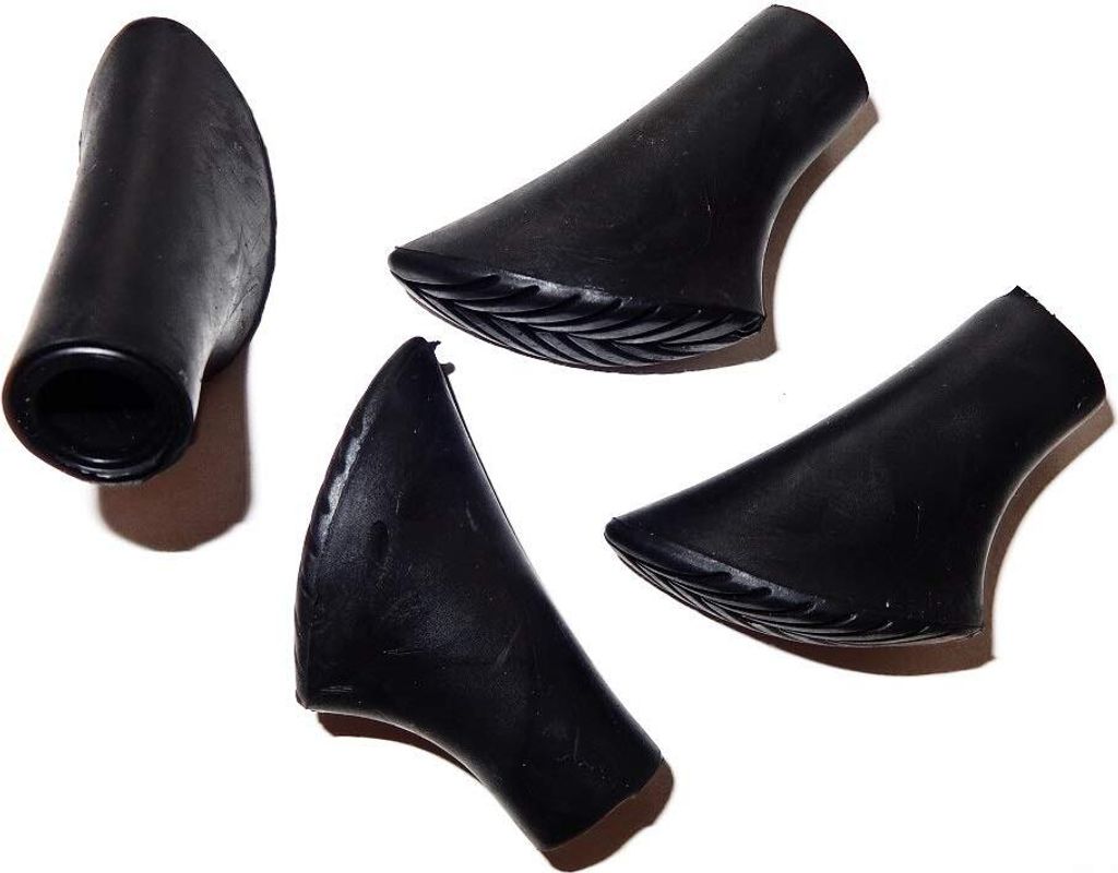 Eurobatt 4X Gummipuffer Ersatzfüße für Nordic Walking Stöcke Pads schwarz