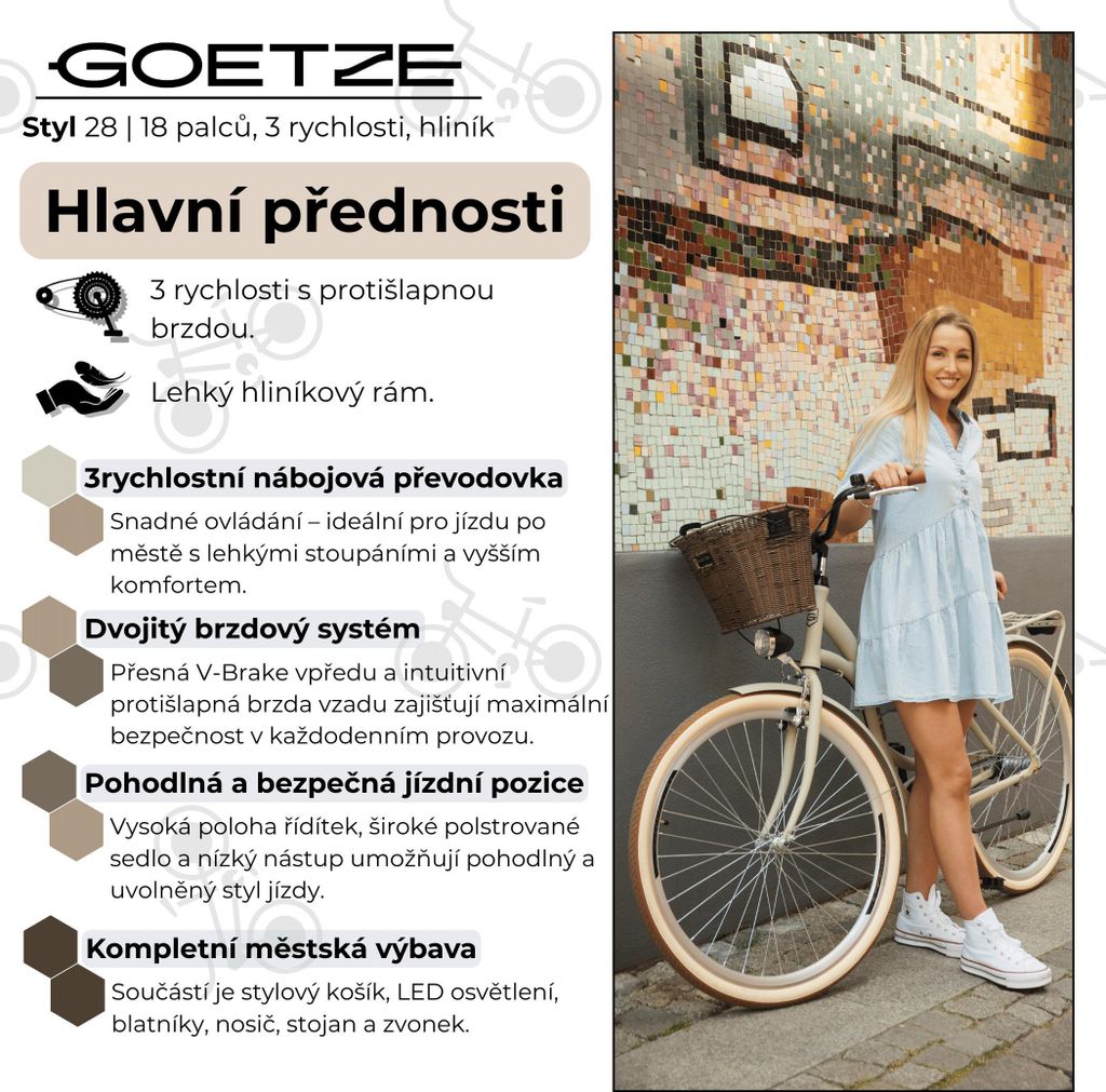 Městské kolo Goetze Style Alu 28" – 3 rychlosti Nexus, Obrázek produktu 