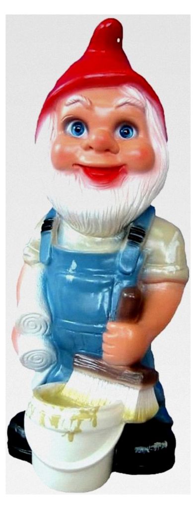 Gartenzwerg Malermeister Figur stehend H 35 cm Dekofigur aus Kunststoff