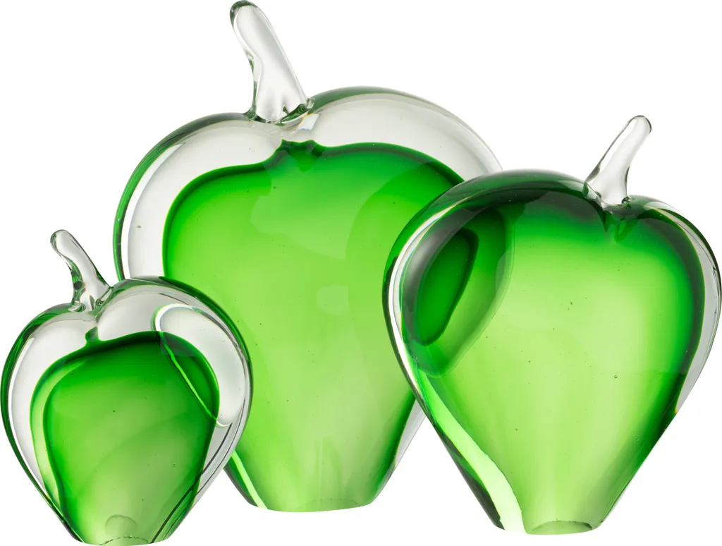 Lot de 3 presse-papiers décoratifs en verre Malum Vert J-Line pour Bureau