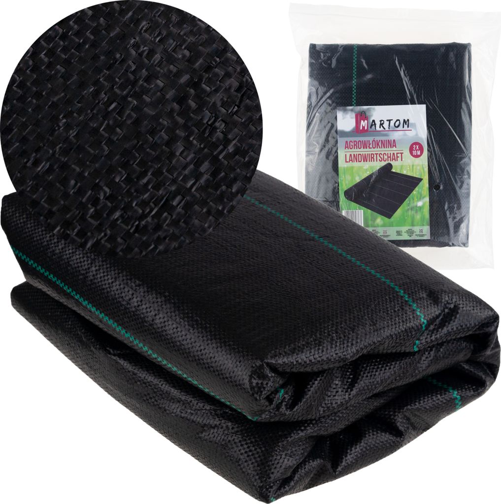 Dickes Agro-Textil Gegen Unkraut, Agro-Textil 2X10M, Schwarz Gegen Unkraut, 20M2