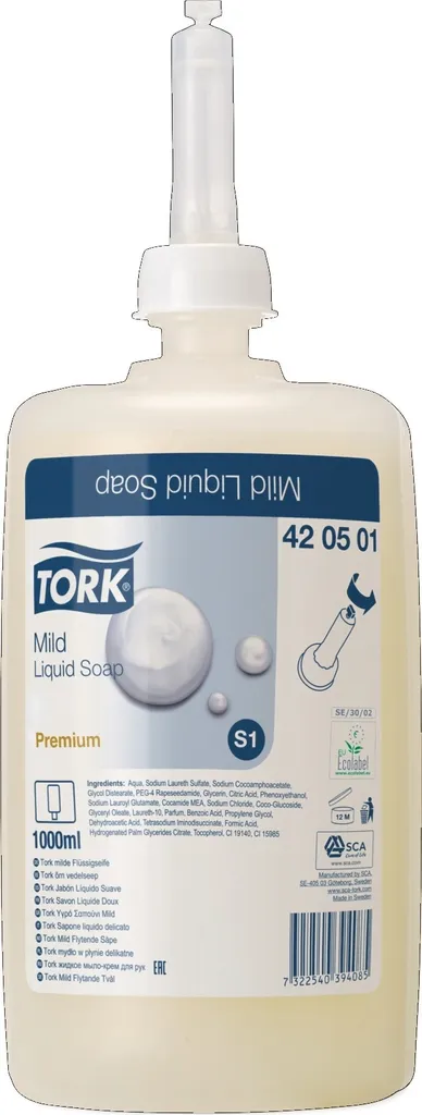 Ricarica Sapone Mani Tork 420501 S1 1 Litro | Delicato e Idratante