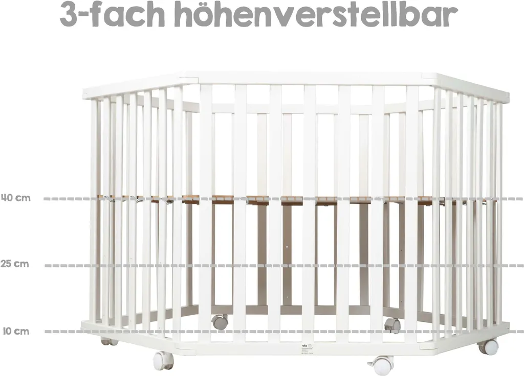 Espace de jeu sécurisé pour bébé parc hexagonal roba Style à roulettes - 9