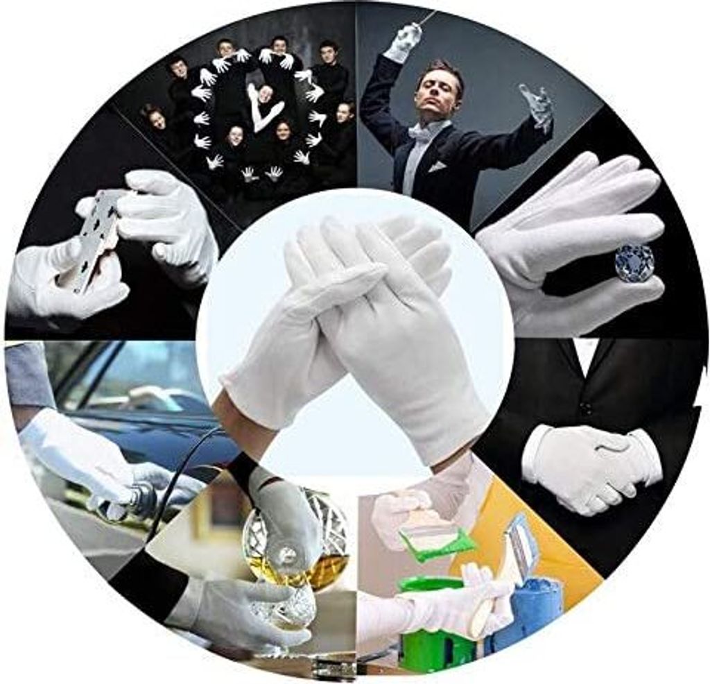 UPKOCH Billiard Schiedsrichter Handschuhe 3 Paar - Weiße Snooker Handschuhe Polyester/Baumwolle