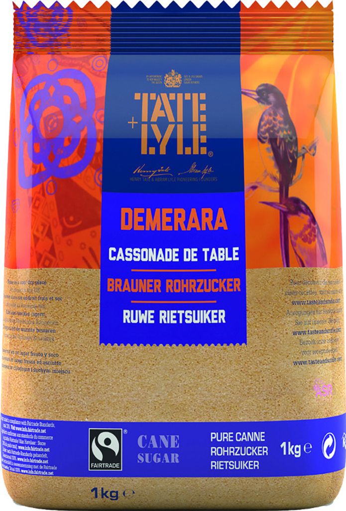 Sucre de canne brun Demerara, commerce équitable, 1000 g Image du produit 