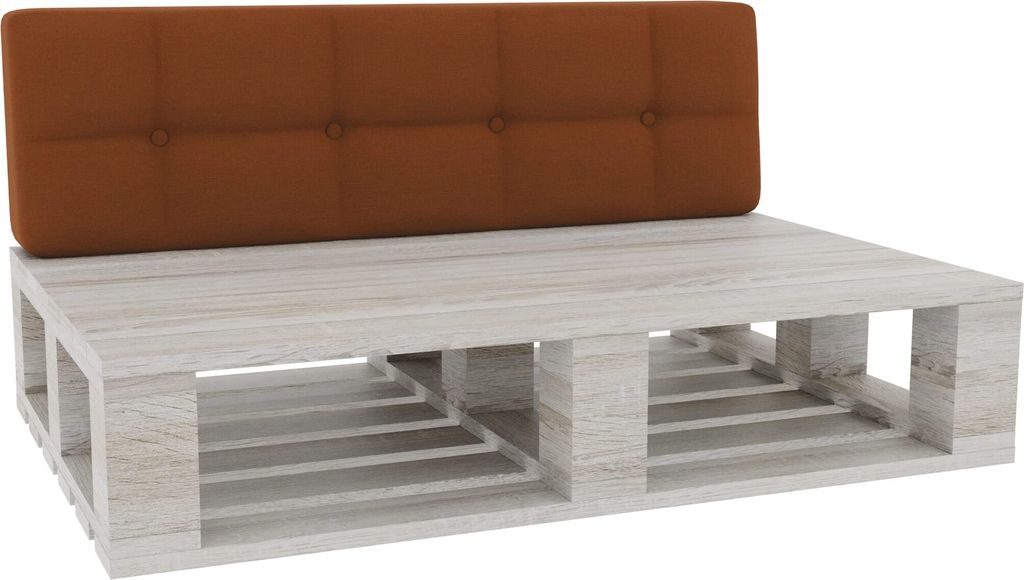 Palettenkissen, Palettenauflagen Sitzkissen Rückenlehne Gesteppt PFG (Rückenlehne 120x40, Orange)