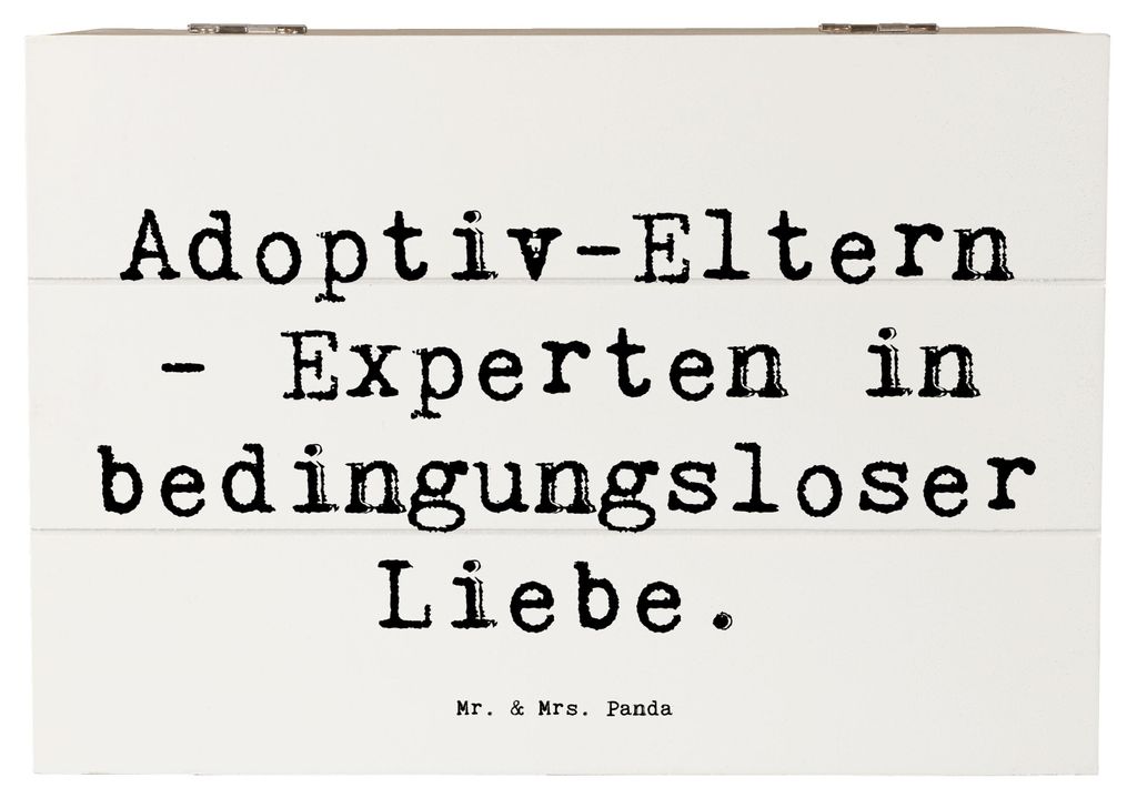 Mr. & Mrs. Panda Box Spruch Adoptiveltern Liebe 22 x 15 cm - Weiß - Geschenk, persönliche Erinnerungen, geschenkkiste, Familienmitglieder, Famili...