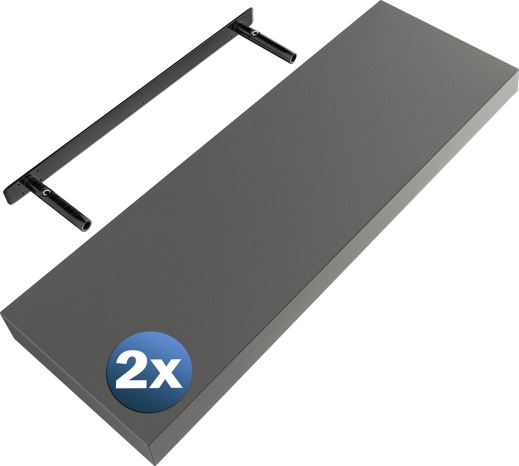 Casaria Schweberegal 2x 70cm, Grau, 15 kg, verdeckte Produktbild 