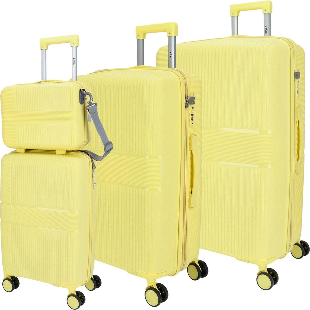 DYX 4 Rollen Trolley 4er Set S/M/L/Beauty Case Rom gelb : Produktbild 