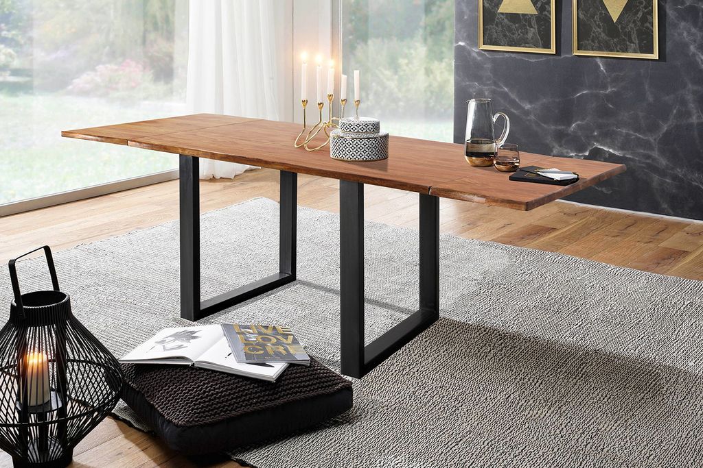 KAWOLA Esstisch LORE 140x90cm Akazie massiv nussbaumfarben Produktbild 