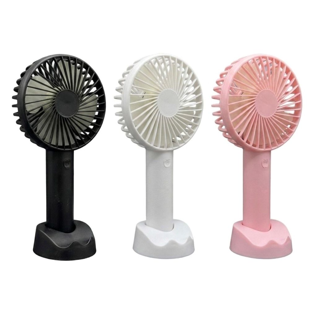 3er Set Akku Handventilatoren mit Standfuß Mini Ventilator USB wiederaufladbar, 3 Geschwindigkeitsstufen Handlüfter Tragbar für Büro, Reisen & ...