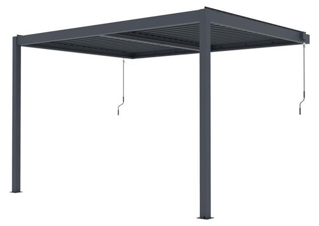 Bioklimatische Pergola G21 Trenton Premium 4x3 m, anthrazitfarben, aus Aluminium