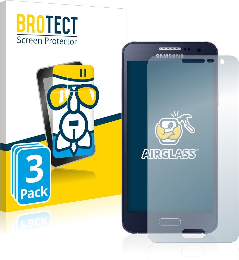 3x BROTECT Schutzglas für Samsung Galaxy A3 2015 Schutzfolie Panzer Folie Glas Display Schutz klar