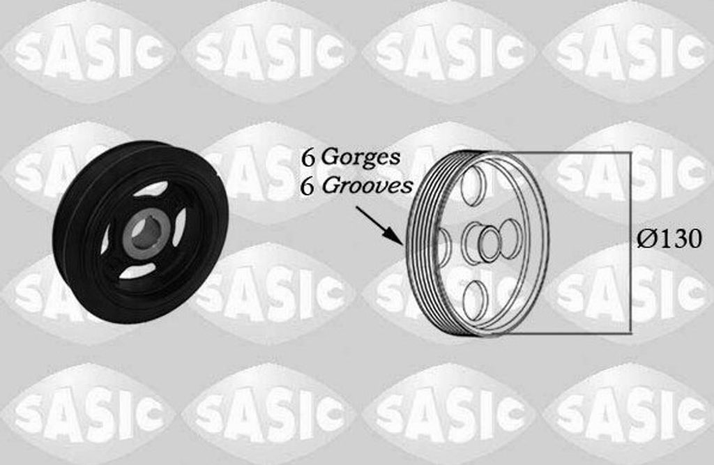 SASIC 2156049 Riemenscheibe Kurbelwelle für TOYOTA AVENSIS Kombi (T25) 130mm