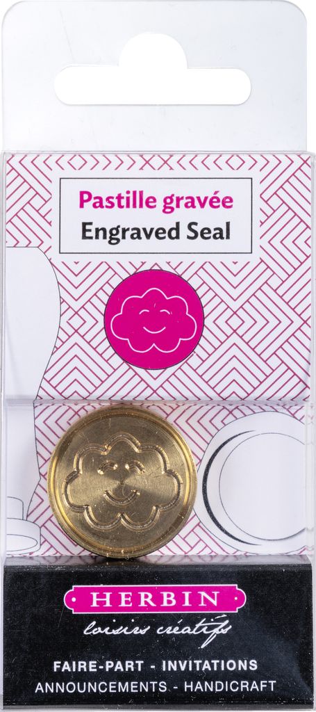 Jacques Herbin 3x Siegelplatte aus Messing, ø24mm - Wolke 40476T