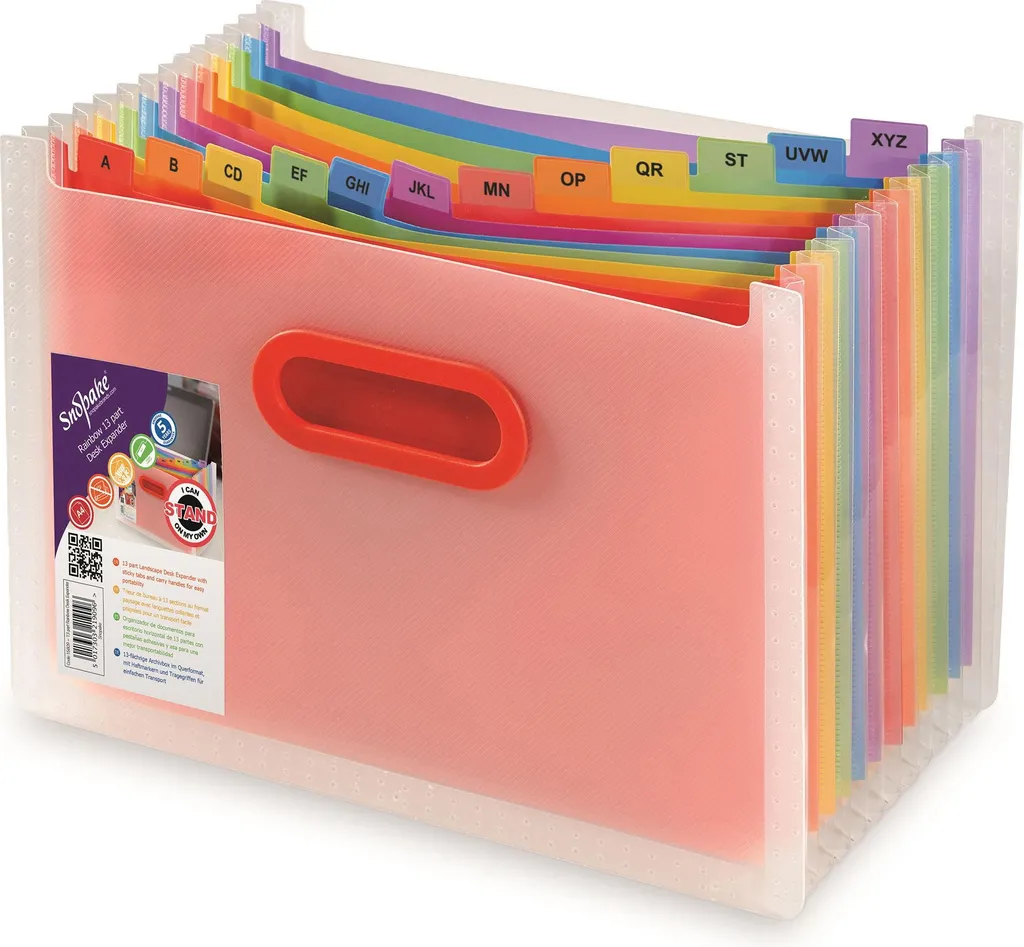 Porte-documents Rainbow multicolore 13 compartiments plastique rigide - 2