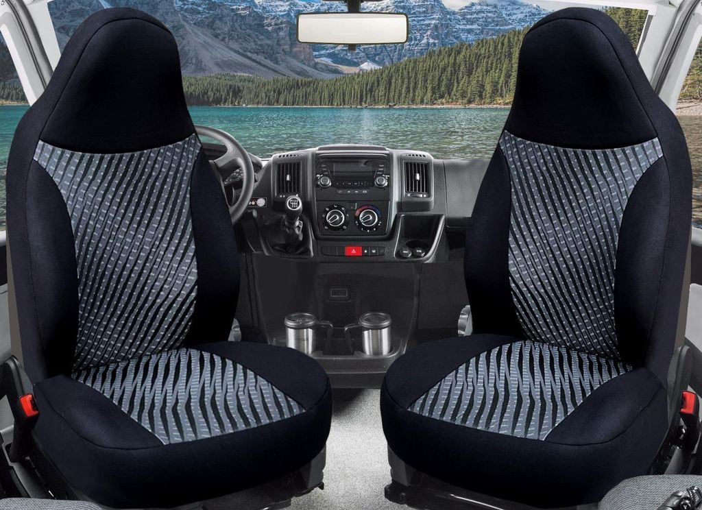 Wohnmobil Sitzbezüge in Schwarz/Grau (819)